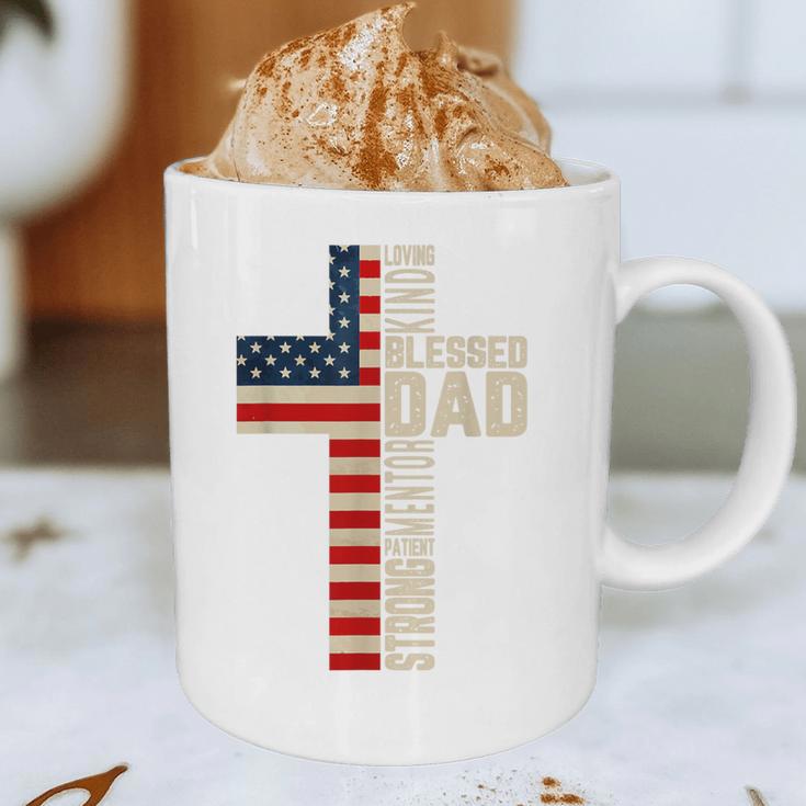 Blessed Dad Christian From Daughter Son Jesus Patriotic Graphic Print Coffee Mug