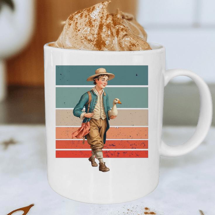 Boy Goose Vintage Rural Pastoral Charm Nostalgia Simple Life Graphic Print Coffee Mug