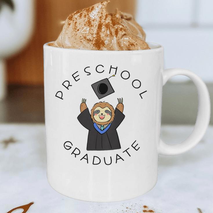 Boys Girls Preschool Graduate Sloth Graduation Cap Graphic Print Coffee Mug