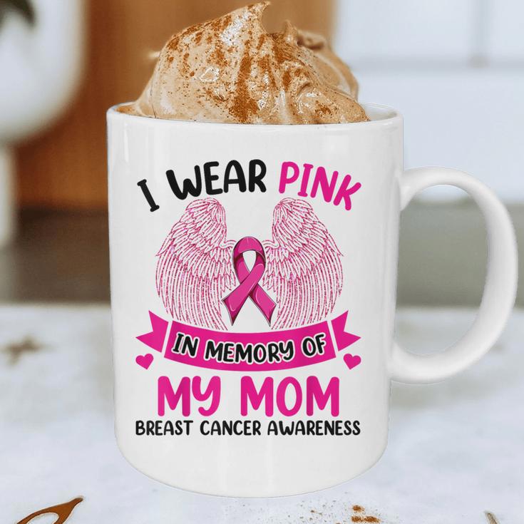 Breast Cancer Wings Shirt I Wear Pink In Memory Of My Mom Graphic Print Coffee Mug