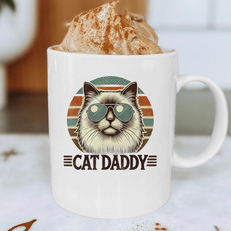 Cat Daddy Cool Ragdoll Cat Father's Day Retro Cat Dad Graphic Print Coffee Mug
