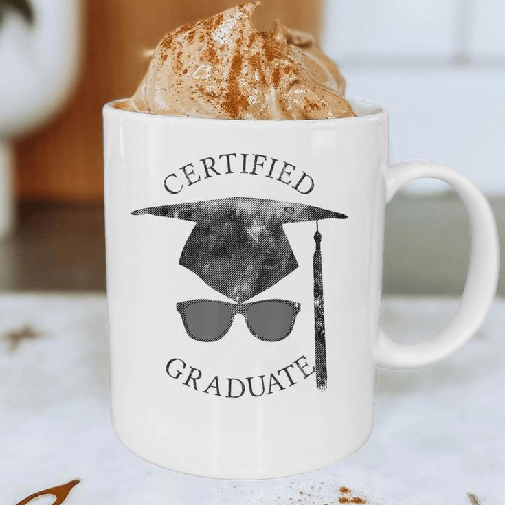 Certified Graduate Vintage Mortarboard Graduation Graphic Print Coffee Mug