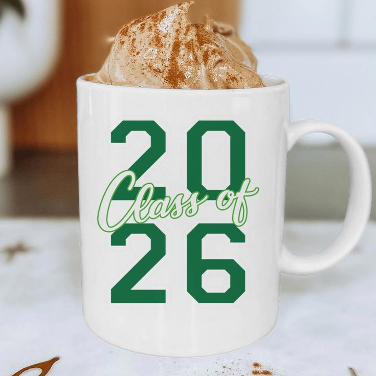 Class Of 2026 Graduation Varsity Green And On The Back Graphic Print Coffee Mug