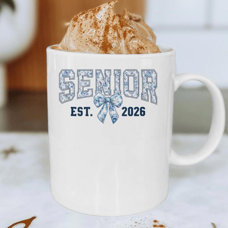 Class Of 2026 Senior 26 Coquette Bow Toile Preppy Graduation Graphic Print Coffee Mug