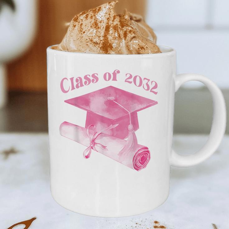 Class Of 2032 Senior 2032 Back To School 2032 Graduation Cap Graphic Print Coffee Mug