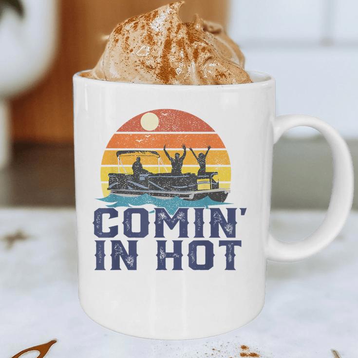 Comin In Hot Pontoon Boat Boating Lake For Dad Small Graphic Print Coffee Mug Comin In Hot Pontoon Boat Boating Lake For Dad Small Graphic Print Coffee Mug