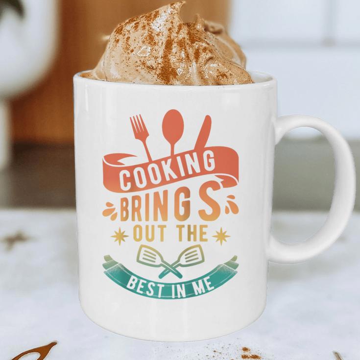 Cooking Brings Out The Best In Me Crafting Flavorful Memory Raglan Baseball Tee Graphic Print Coffee Mug