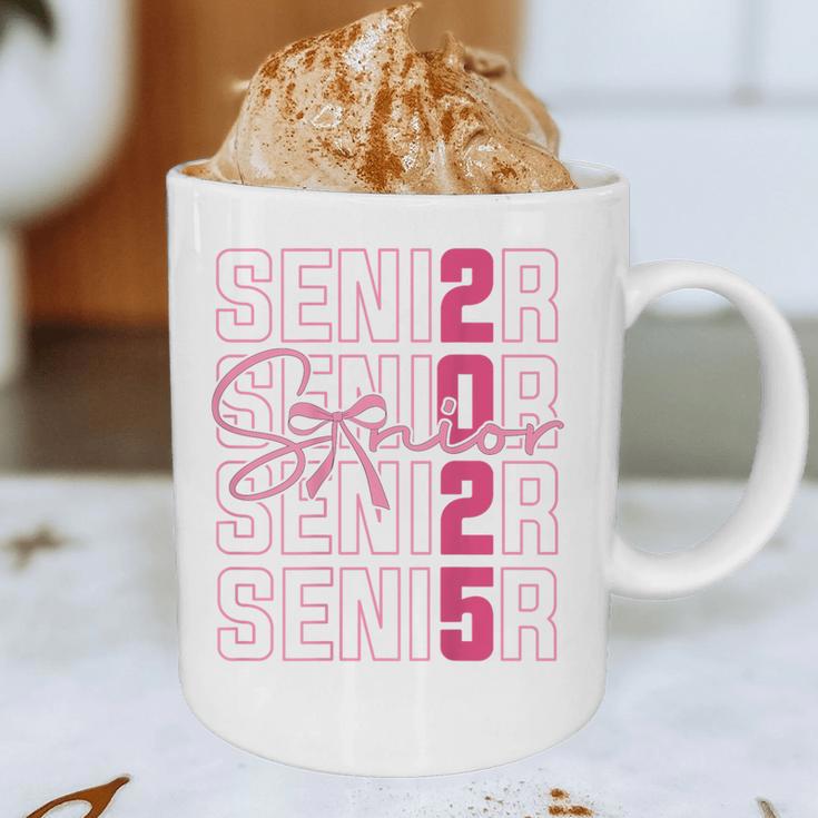 Cute Girls Women Class 2025 Graduation Senior Coquette Bow Graphic Print Coffee Mug