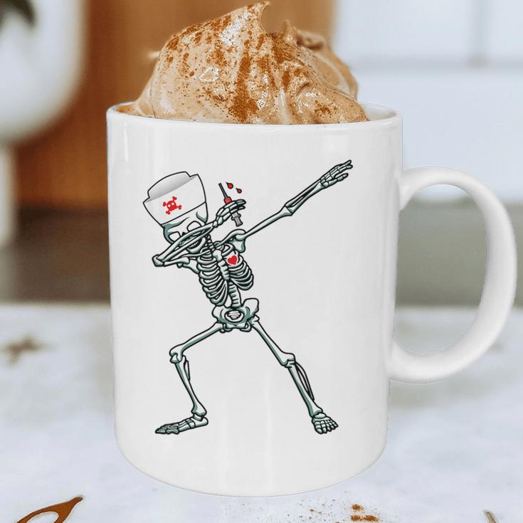 Dabbing Skeleton Nurse Halloween Graduation Graphic Print Coffee Mug