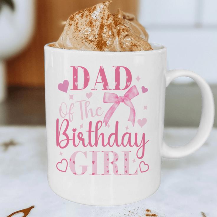 Dad Of The Birthday Girl Bow Cute Pink Matching Family Party Graphic Print Coffee Mug