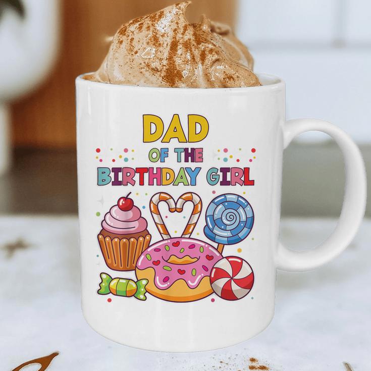 Dad Of The Birthday Girl Candyland Colorful Lollipop Party Graphic Print Coffee Mug