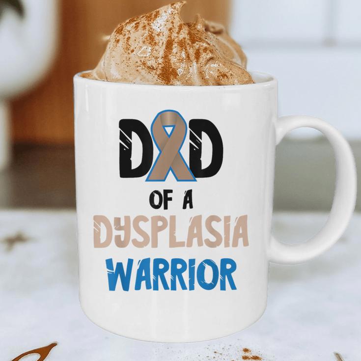 Dad Of A Hip Dysplasia Warrior Beige Blue Hip Dysplasia Graphic Print Coffee Mug