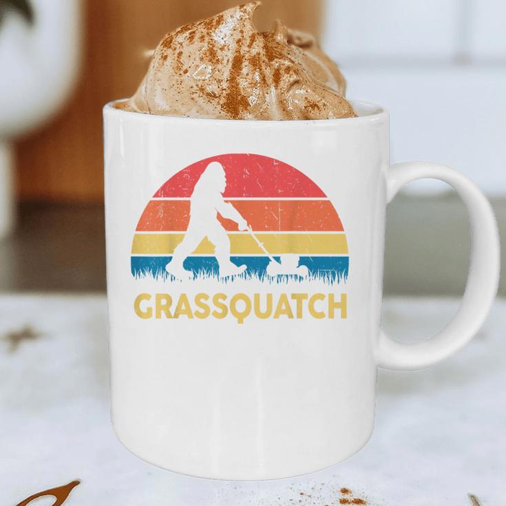 Dad Lawn Mowing Grassquatch Bigfoot Mower Garden Graphic Print Coffee Mug