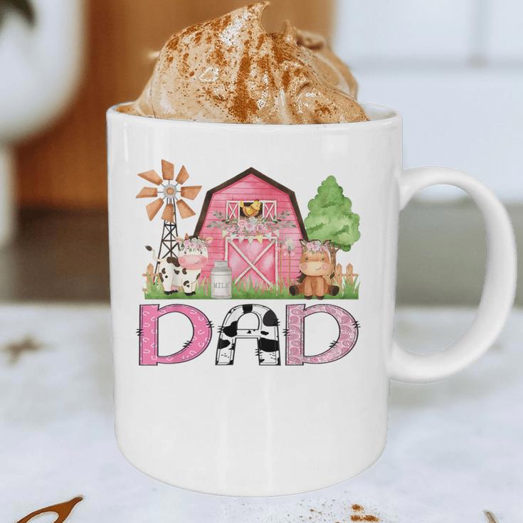 Dad Pink Farm Animal Birthday Kids Matching Family Graphic Print Coffee Mug Dad Pink Farm Animal Birthday Kids Matching Family Graphic Print Coffee Mug