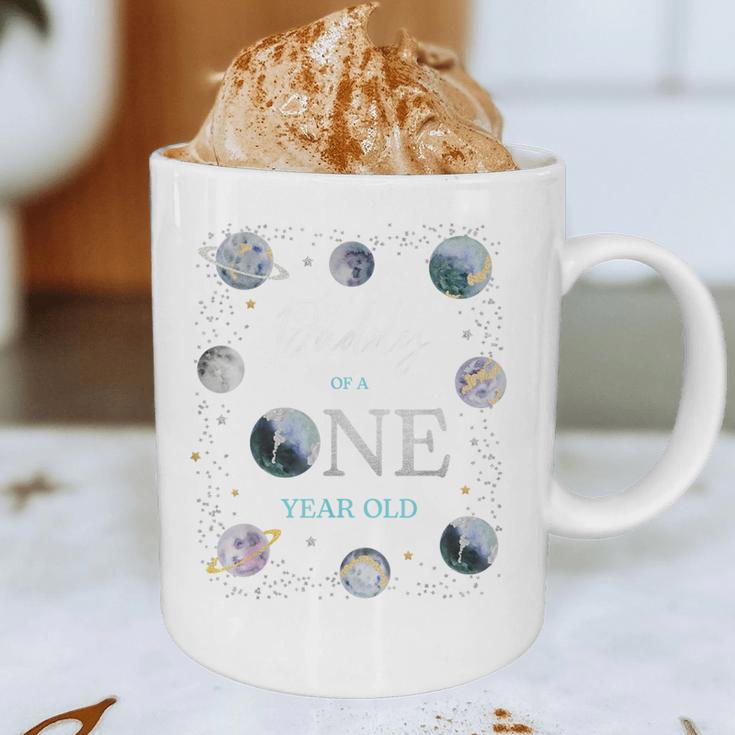 Daddy Houston We Have One Year Old Space Theme 1st Birthday Graphic Print Coffee Mug