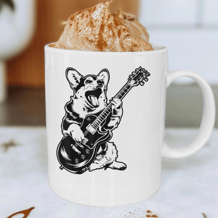 Dog Guitarist Guitar Pembroke Welsh Corgi Dad Mom Graphic Print Coffee Mug