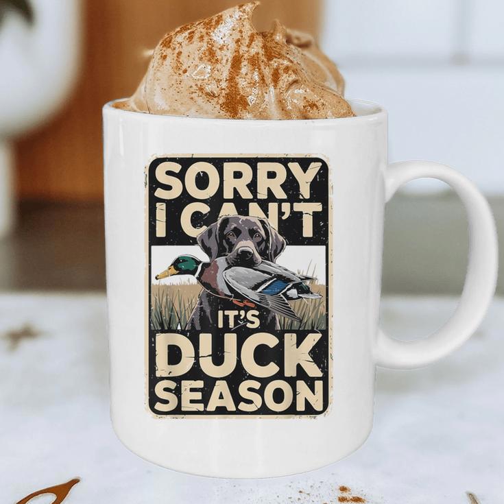 Duck Hunting Dog Sorry I Cant Its Duck Season Dad Joke Graphic Print Coffee Mug Duck Hunting Dog Sorry I Cant Its Duck Season Dad Joke Graphic Print Coffee Mug