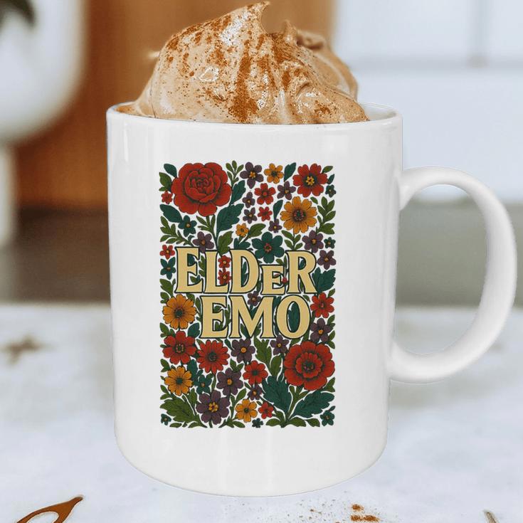 Elder Emo Floral Gothic Vintage Nostalgia Premium Tri-Blend Graphic Print Coffee Mug