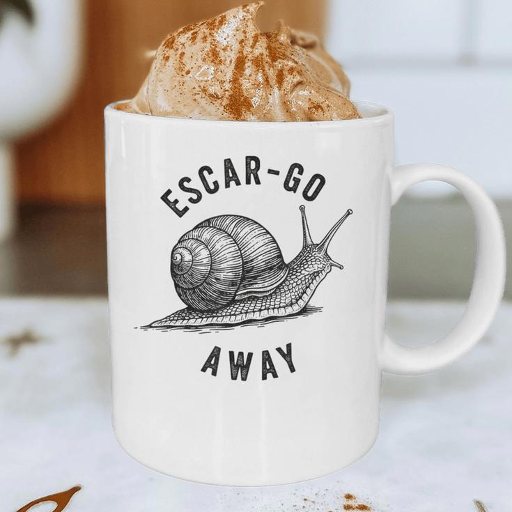 Escar Go Away Snail Vintage French Pun Introvert Humor Graphic Print Coffee Mug
