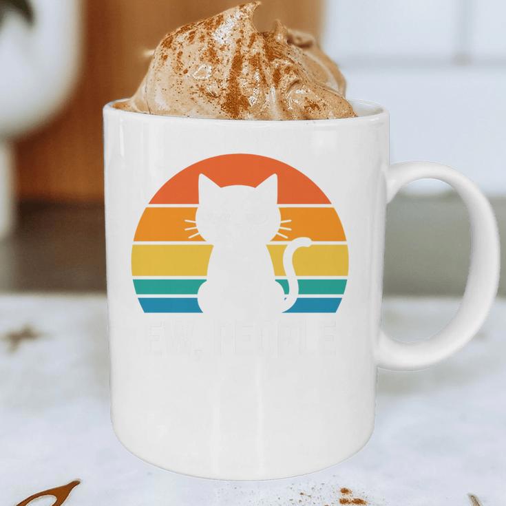 Ew People Cat Anti Social Introvert Premium Tri-Blend Graphic Print Coffee Mug