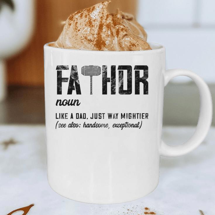 Fathor Like Dad Just Way Mightier Father's Day FA-Thor Graphic Print Coffee Mug