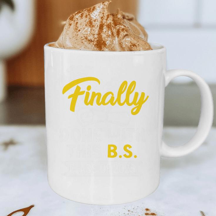 Finally Done With This BS Class Of 2025 College Graduation Premium Tri-Blend Graphic Print Coffee Mug