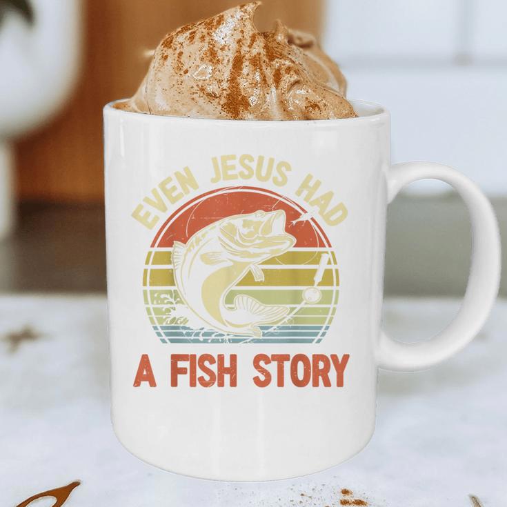 Fishing Even Jesus Had Fish Story Bass Dad Christian Graphic Print Coffee Mug