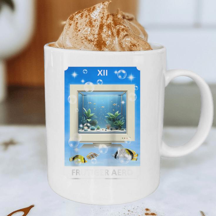 Frutiger Aero Aesthetic Tech Computer Aquarium Tarot Card Raglan Baseball Tee Graphic Print Coffee Mug