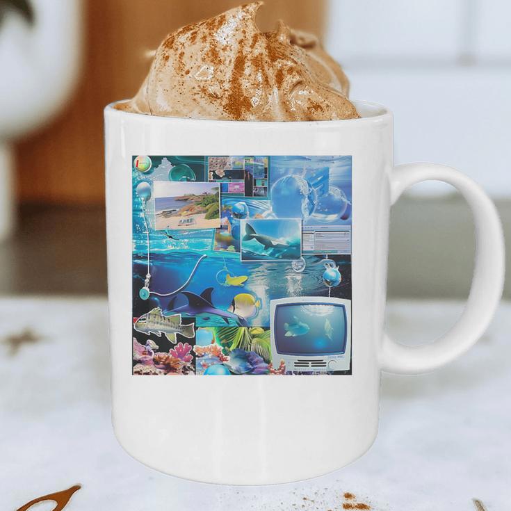 Frutiger Aero Retro Vibes Premium Tri-Blend Graphic Print Coffee Mug