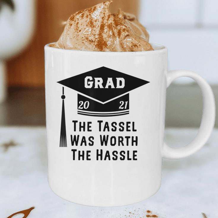 Grad 2021 Graduation Tassel Was Worth The Hassle Graphic Print Coffee Mug