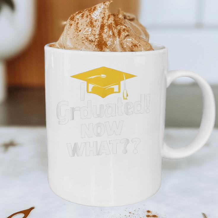 I Graduated Now What Congratulations Graduation Graphic Print Coffee Mug