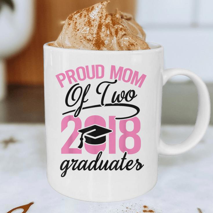 Graduation Shirt For Mom With Twins Proud Mom Of Two Graphic Print Coffee Mug