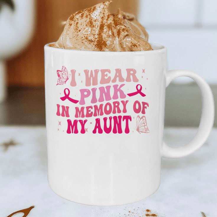 Groovy I Wear Pink In Memory Of My Aunt Breast Cancer Back Graphic Print Coffee Mug Groovy I Wear Pink In Memory Of My Aunt Breast Cancer Back Graphic Print Coffee Mug