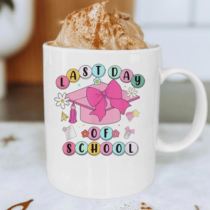 Happy Last Day Of School Coquette Bow Graduation Girls Kids Graphic Print Coffee Mug