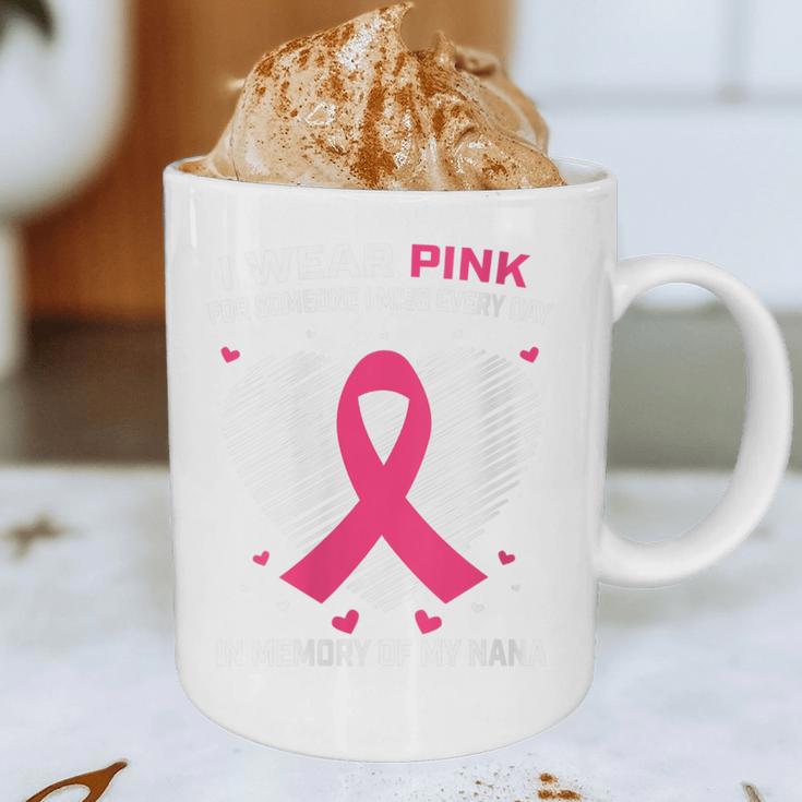 Heart I Wear Pink In Memory Of Nana Breast Cancer Awareness Graphic Print Coffee Mug Heart I Wear Pink In Memory Of Nana Breast Cancer Awareness Graphic Print Coffee Mug