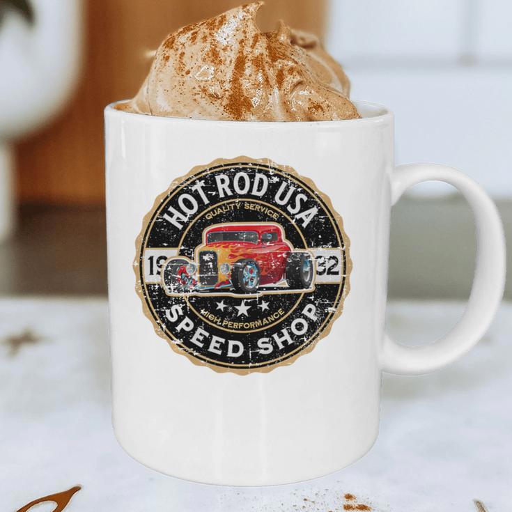 Hotrod Custom Car Automotive Nostalgia Distressed Premium Tri-Blend Graphic Print Coffee Mug