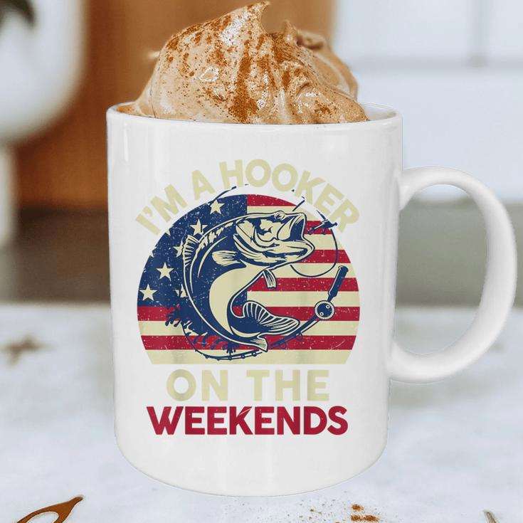 I'm Hooker On The Weekends Dirty Bass Dad Fishing Graphic Print Coffee Mug
