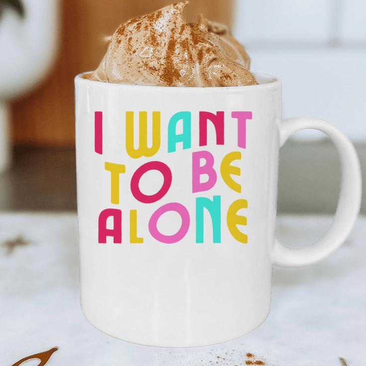 Introvert I Want To Be Alone Retro Wavy Graphic Print Coffee Mug Introvert I Want To Be Alone Retro Wavy Graphic Print Coffee Mug