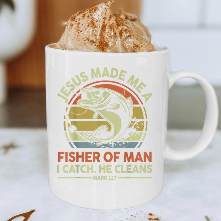 Jesus Made Fisher Man Christian Fishing Bass Fish Dad Graphic Print Coffee Mug