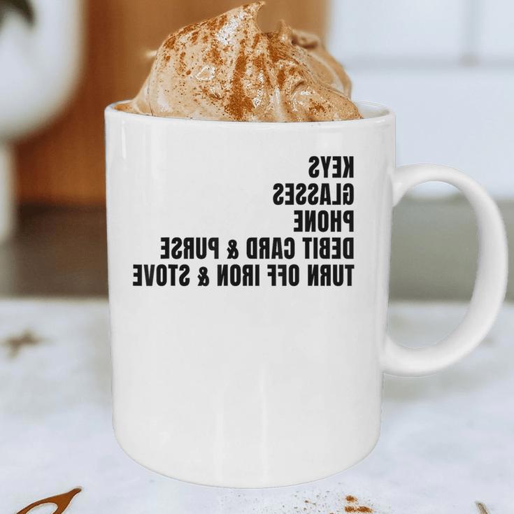 Keys Glasses Phone Debit Card For Memory-Less Friends Mirror Graphic Print Coffee Mug