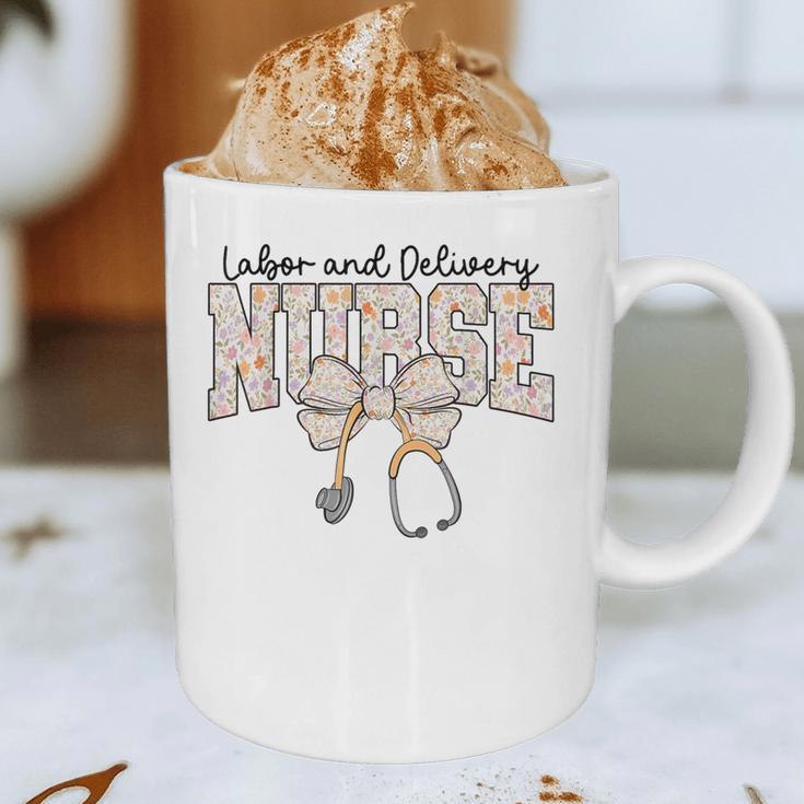 Labor And Delivery Nurse Stethoscope Coquette Bow Graduation Graphic Print Coffee Mug