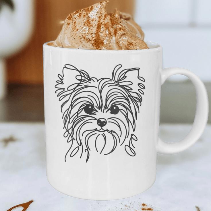 Line Art Dad Mom Dog Teecup Yorkie Graphic Print Coffee Mug