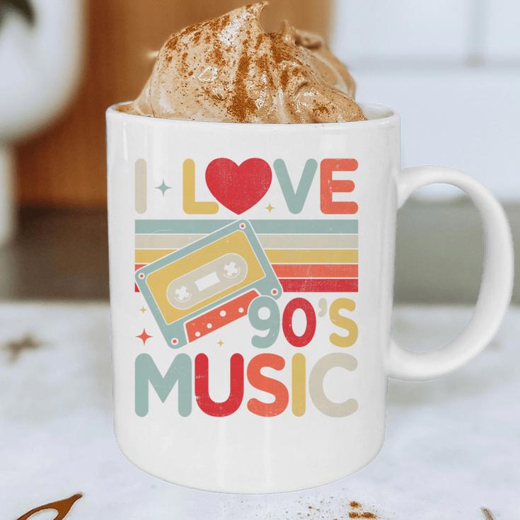 I Love 90's Music Retro Style Nostalgia Cassette 1990s Party Premium Tri-Blend Graphic Print Coffee Mug