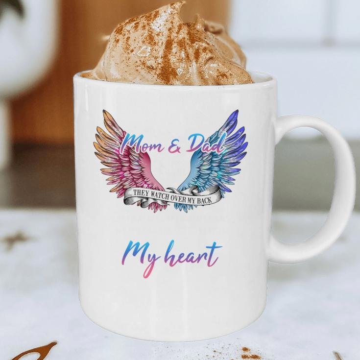 In Memory Of Mom Dad In Heaven Guardian Angel Wings Memorial Graphic Print Coffee Mug In Memory Of Mom Dad In Heaven Guardian Angel Wings Memorial Graphic Print Coffee Mug