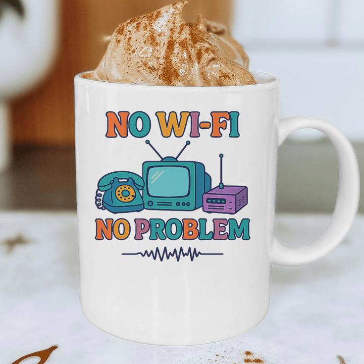 No Wi-Fi No Problem – Retro Dial Up Tech Nostalgia Premium Tri-Blend Graphic Print Coffee Mug