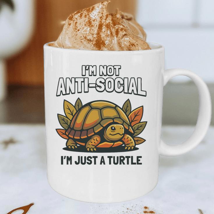 Not Anti Social Im Just A Turtle Sarcastic Introvert Humor Premium Tri-Blend Graphic Print Coffee Mug