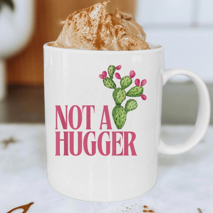 Not a Hugger Sarcastic Introvert Cactus Theme Women Graphic Print Coffee Mug