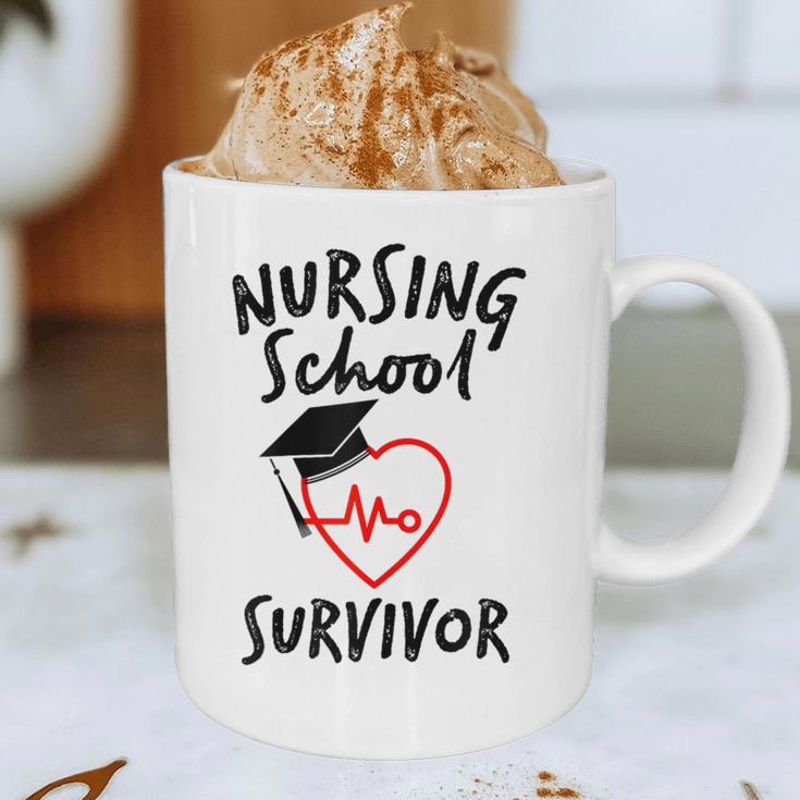 Nursing School Survivor Women Graduation RN Gift Shirt Graphic Print Coffee Mug