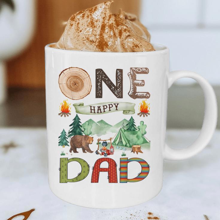 One Happy Dad Camper 1st Birthday Boy Camping Bear Graphic Print Coffee Mug One Happy Dad Camper 1st Birthday Boy Camping Bear Graphic Print Coffee Mug