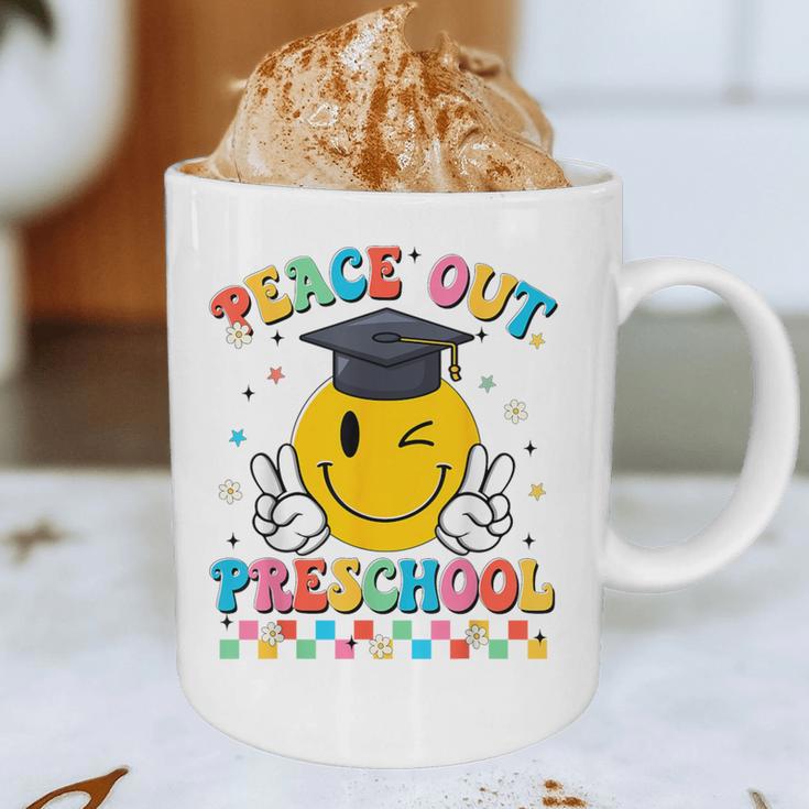 Peace Out Preschool Graduation Last Day Teachers Boys Girls Graphic Print Coffee Mug